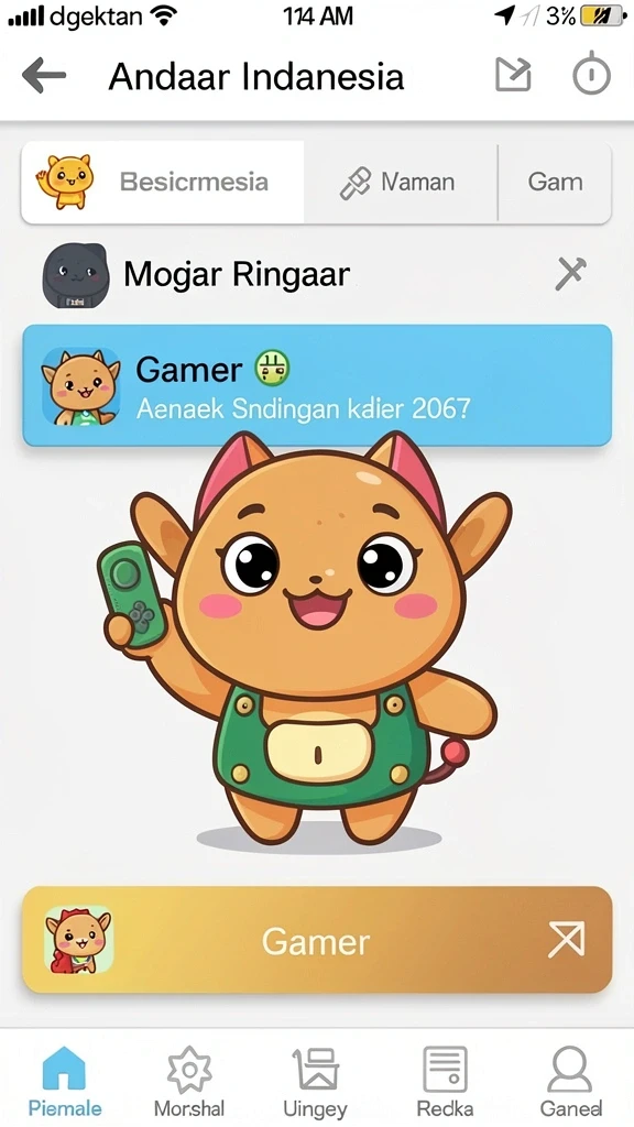 rp8 - Layar awal yang memukau dengan karakter utama.